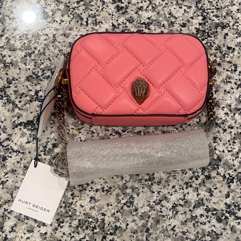 Kurt Geiger Pink Quilted Crossbody Bag